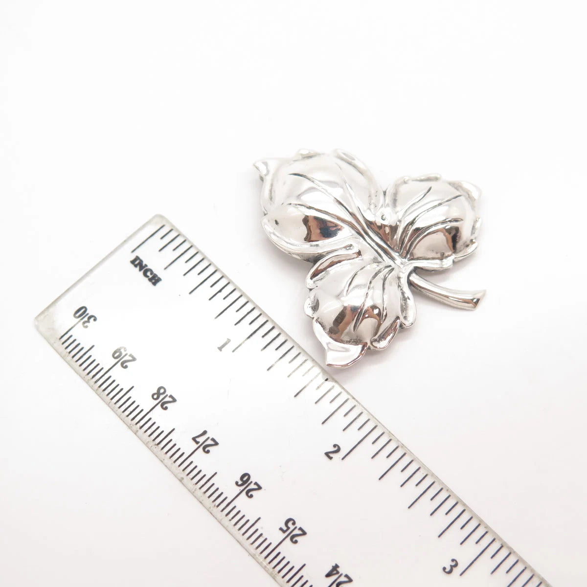 925 Sterling Silver Antique Danecraft Leaf Pin Brooch