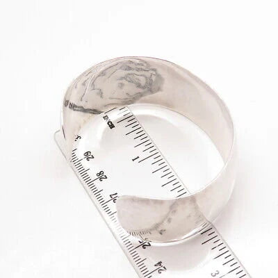 925 Sterling Silver Vintage Schroth Hammered Finish Adjustable Cuff Bracelet 7"