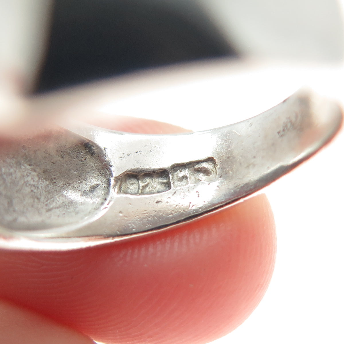 CFJ Collins Fine Sterling Silver Vintage Real Red Jasper Modernist Ring Size 6