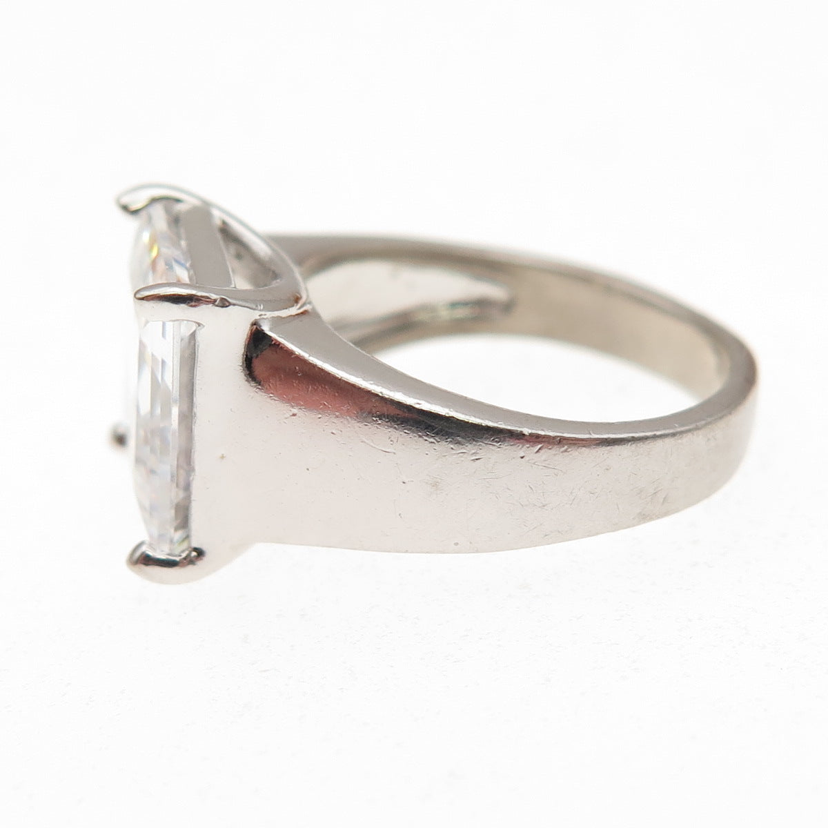 925 Sterling Silver C Z Engagement Ring Size 5.25