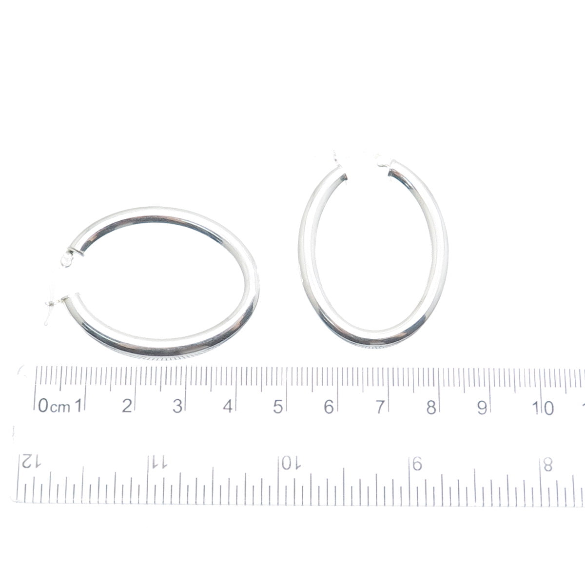 925 Sterling Silver Oval Hoop Earrings
