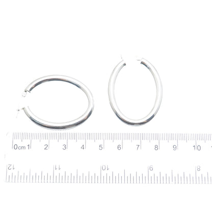 925 Sterling Silver Oval Hoop Earrings