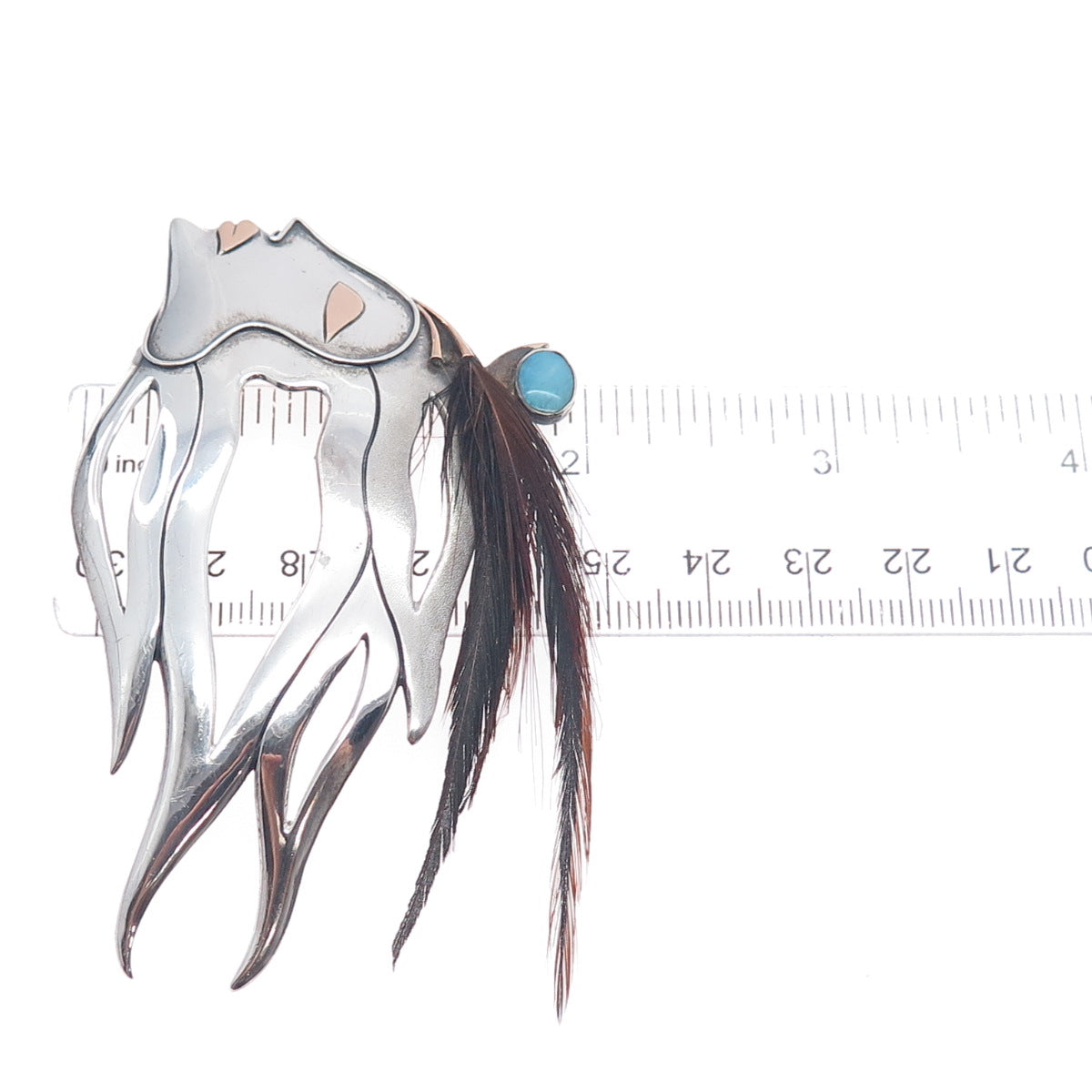 925 Sterling 14K Gold Vintage Real Opal Feather Fairy Centerpiece Slide Pendant