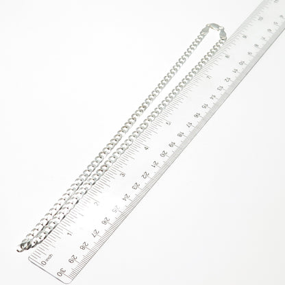 925 Sterling Silver Vintage Italy Curb Chain Necklace 18"