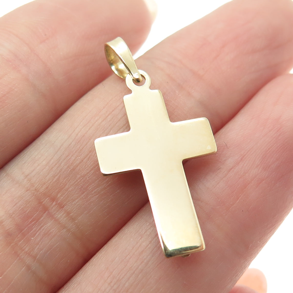 14K Yellow & White Gold Crucifix Cross Religious Charm Pendant