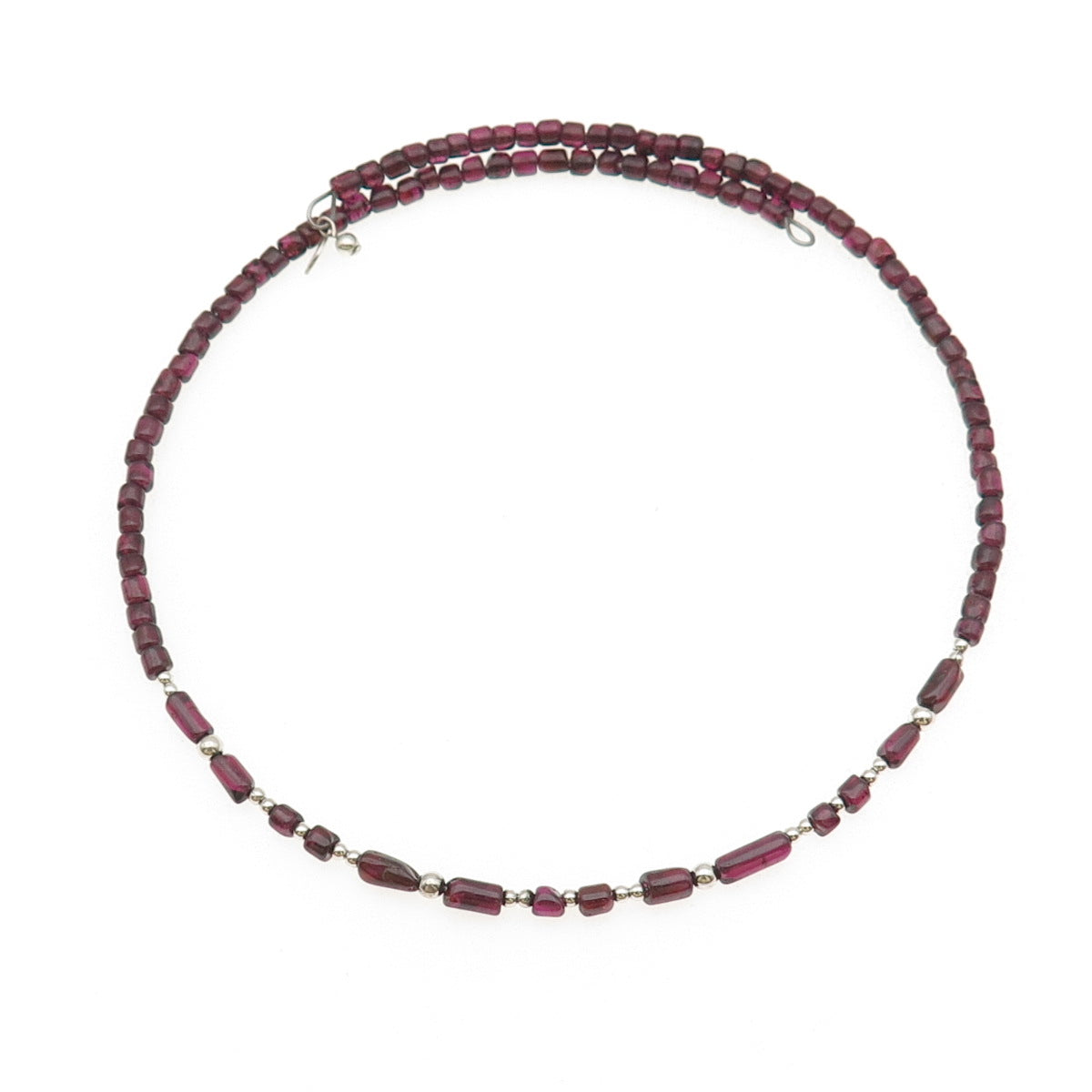 SHUBE Sterling Silver Vintage Real Rhodonite Adjustable Choker Necklace 12-16"