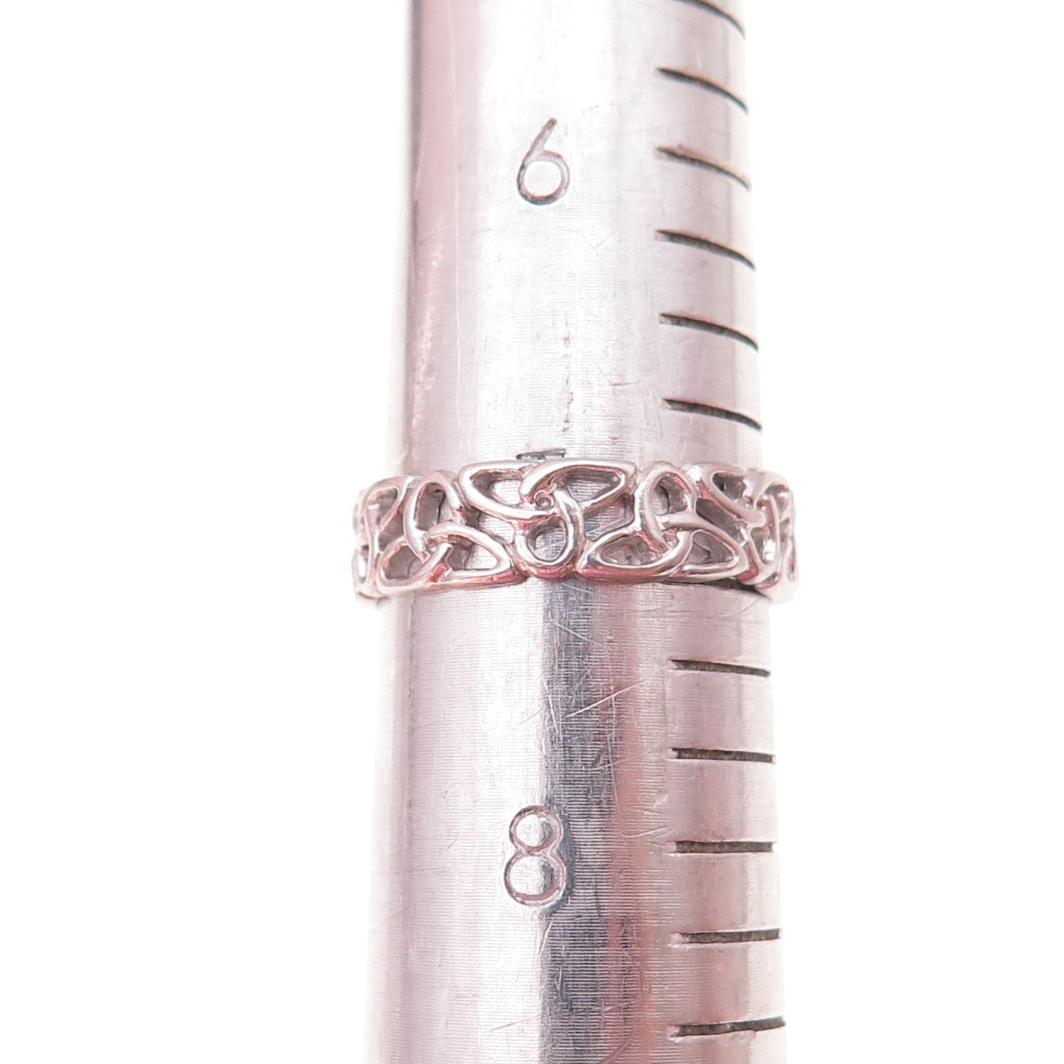 Solvar 925 Sterling Silver Vintage Ireland Celtic Trinity Knot Ring Size 7.25