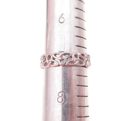 Solvar 925 Sterling Silver Vintage Ireland Celtic Trinity Knot Ring Size 7.25