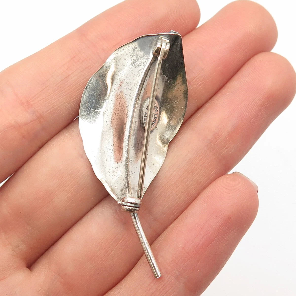 925 Sterling Silver Vintage Jewelart Leaf Pin Brooch