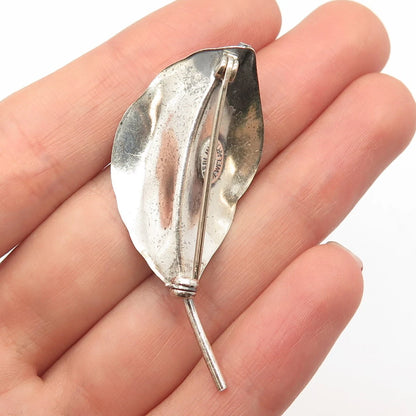 925 Sterling Silver Vintage Jewelart Leaf Pin Brooch