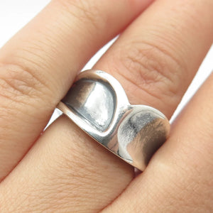 925 Sterling Silver Vintage Concave Ring Size 5.5