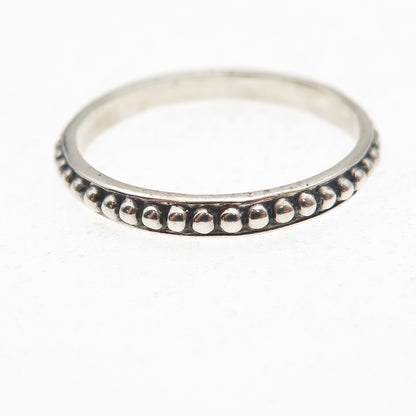 Silpada & Shube Sterling Silver Vintage Rosary Dots Beaded Band Ring Size 9.25