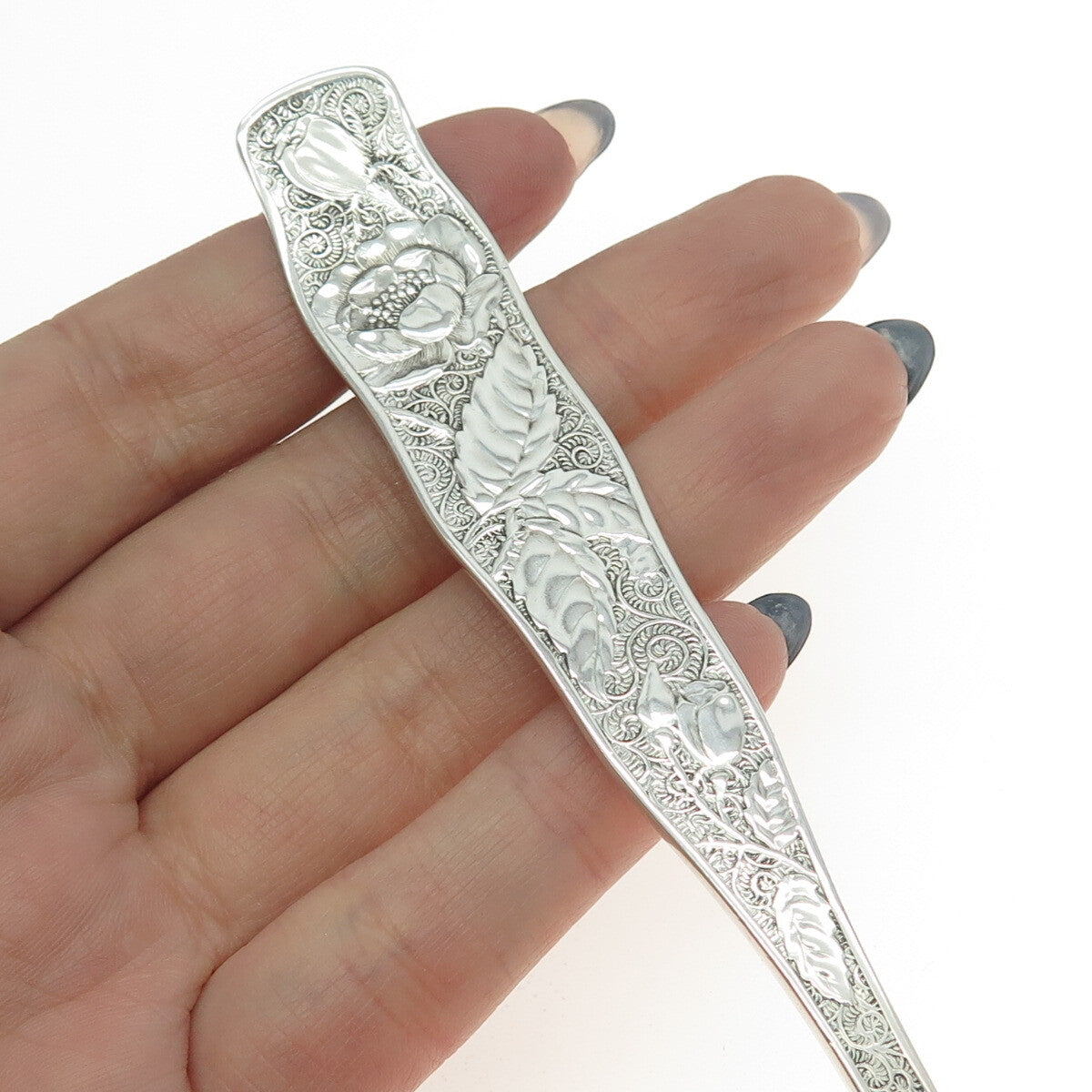 TOWLE 925 Sterling Silver Antique Victorian 1887 Orchids Jelly Spoon
