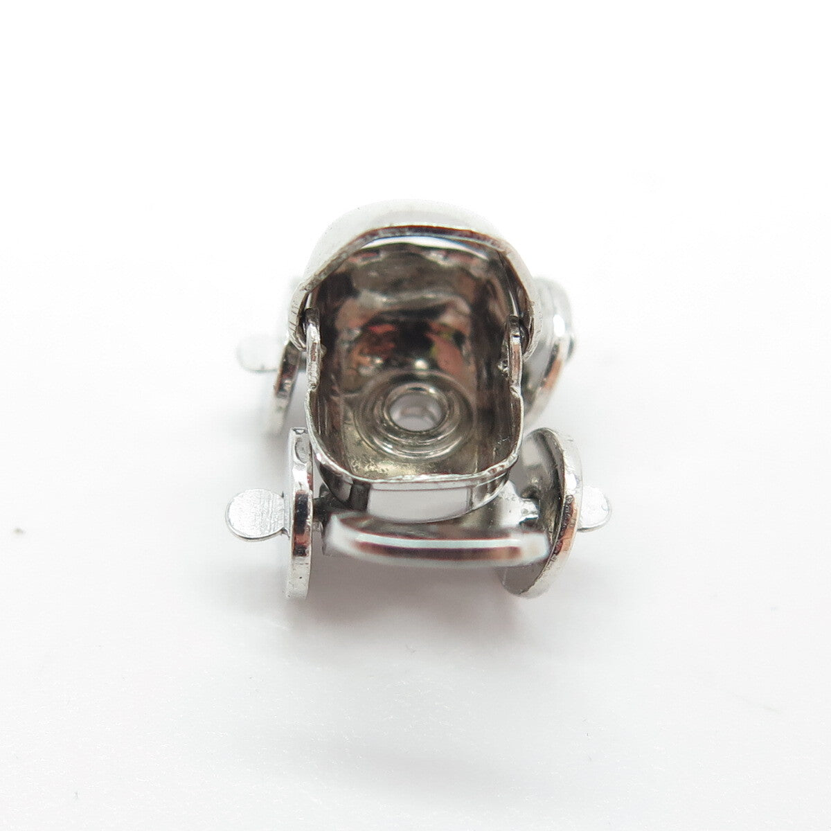925 Sterling Silver Vintage Baby Carriage Minimalist 3D Charm Pendant