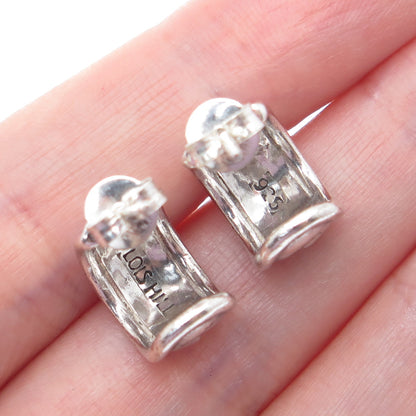 LOIS HILL 925 Sterling Silver Vintage Signature Scroll Hoop Earrings