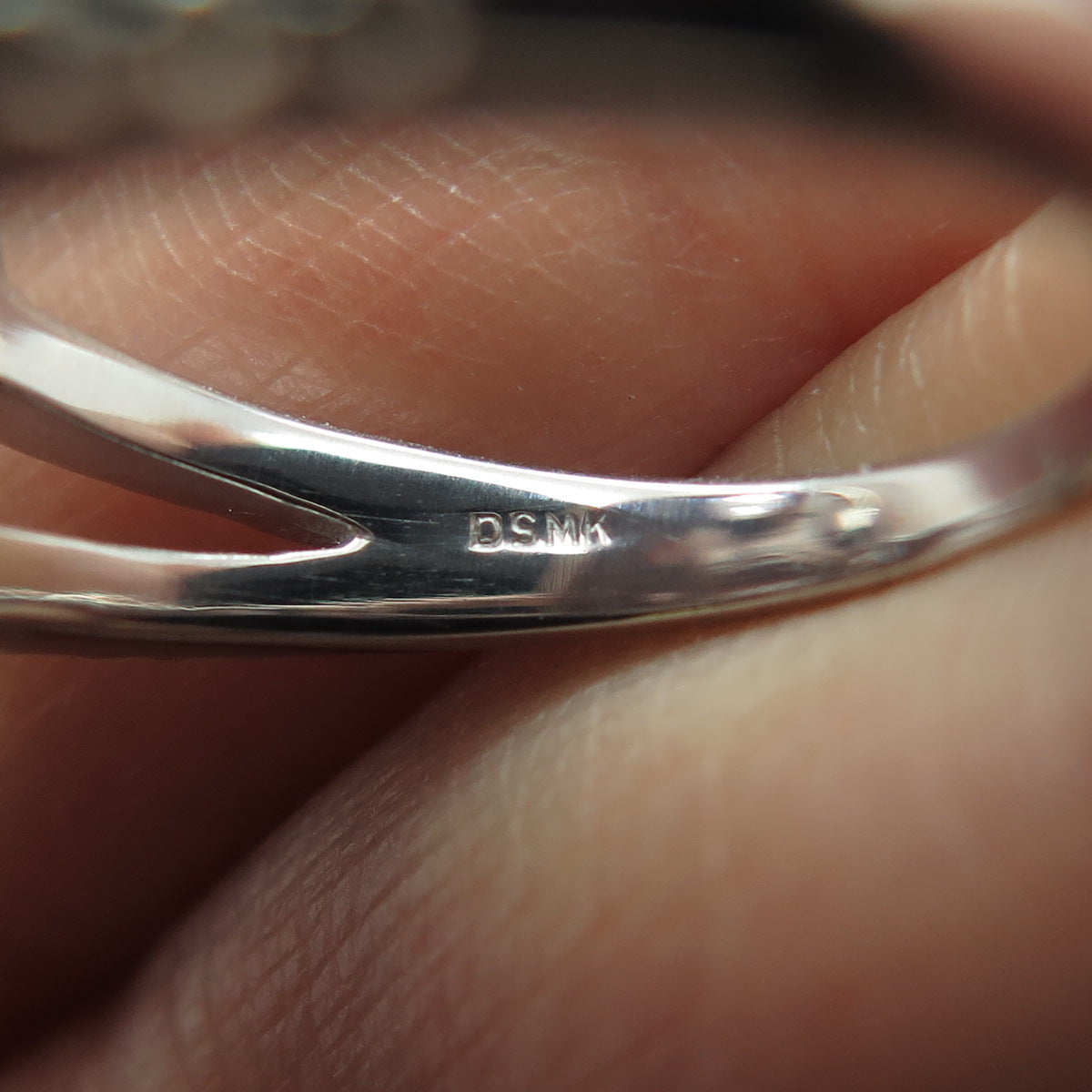 DSMK 925 Sterling Silver White Topaz & Tanzanite Gem Statement Ring Size 7.25