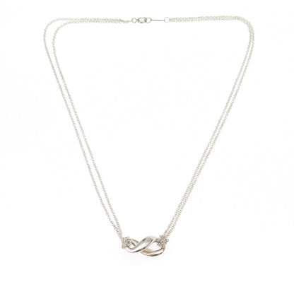 Tiffany & Co. 925 Sterling Silver Vintage Infinity Double Chain Necklace 16"