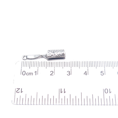SUNWEST 925 Sterling Silver Vintage Hairbrush Charm Pendant