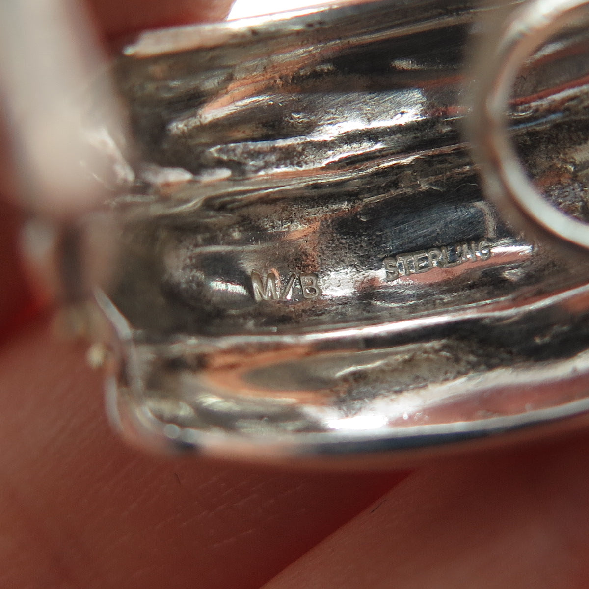 Margaret Bowman 14K Gold Sterling Silver Vintage Modernist Omega Back Earrings