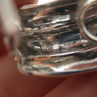 Margaret Bowman 14K Gold Sterling Silver Vintage Modernist Omega Back Earrings