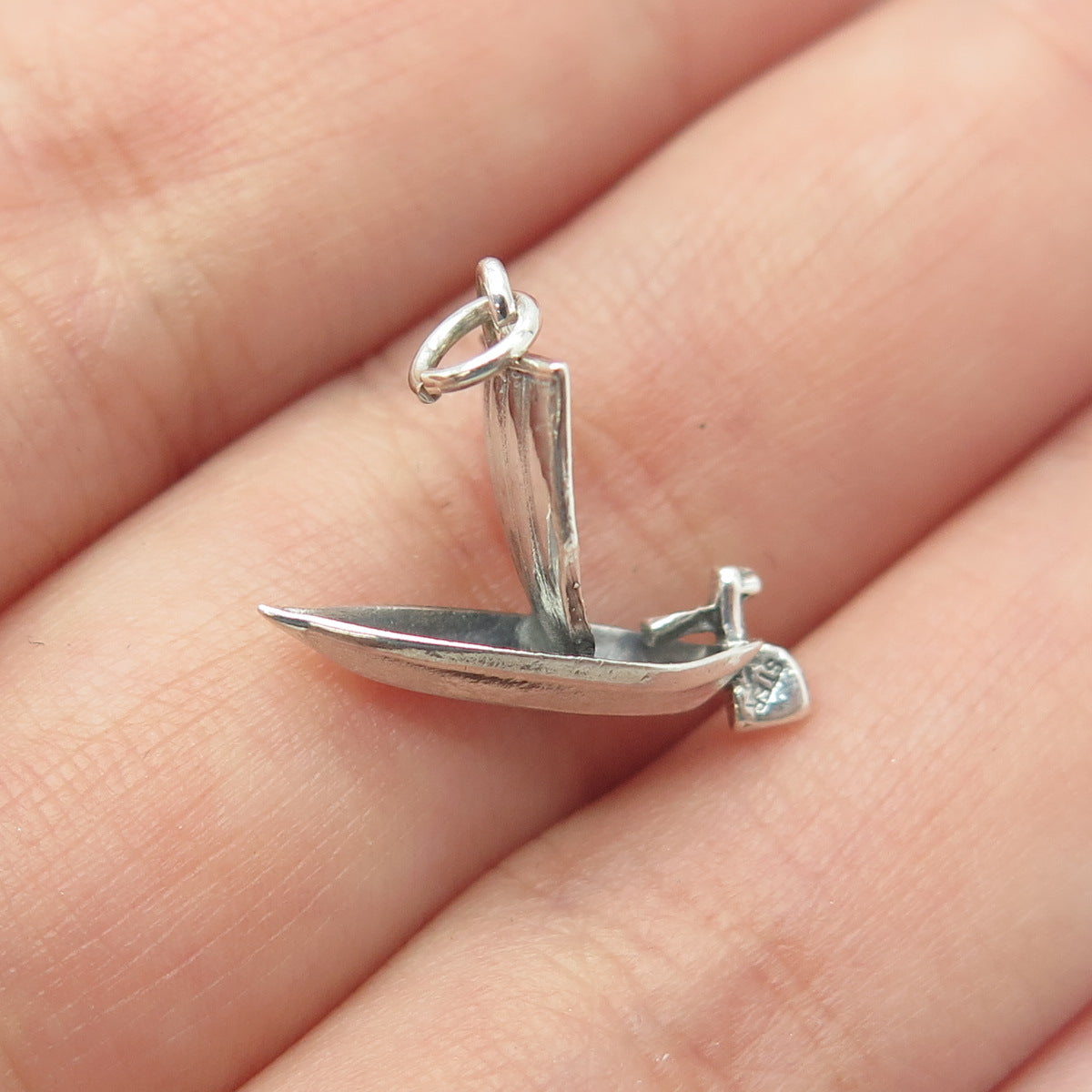 925 Sterling Silver Vintage Sailboat Charm Pendant