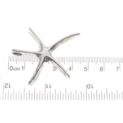 925 Sterling Silver Vintage Starfish Oxidized Pendant