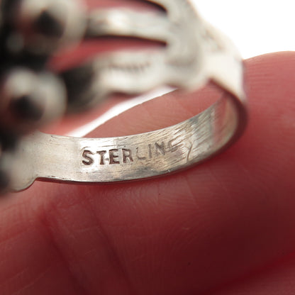 Old Pawn Sterling Silver Vintage Southwestern Dragon Breath Opal Ring Size 4.75