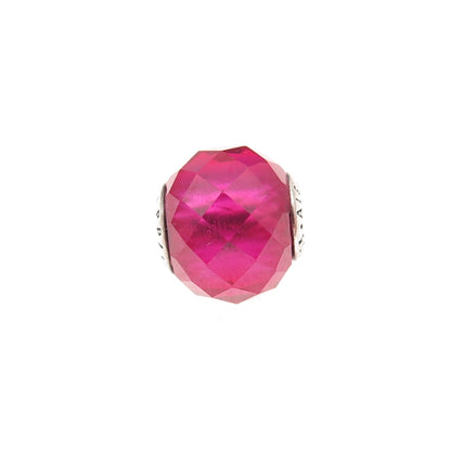Pandora 925 Sterling Silver Pink Crystal Essence Happiness Slide Bead Charm
