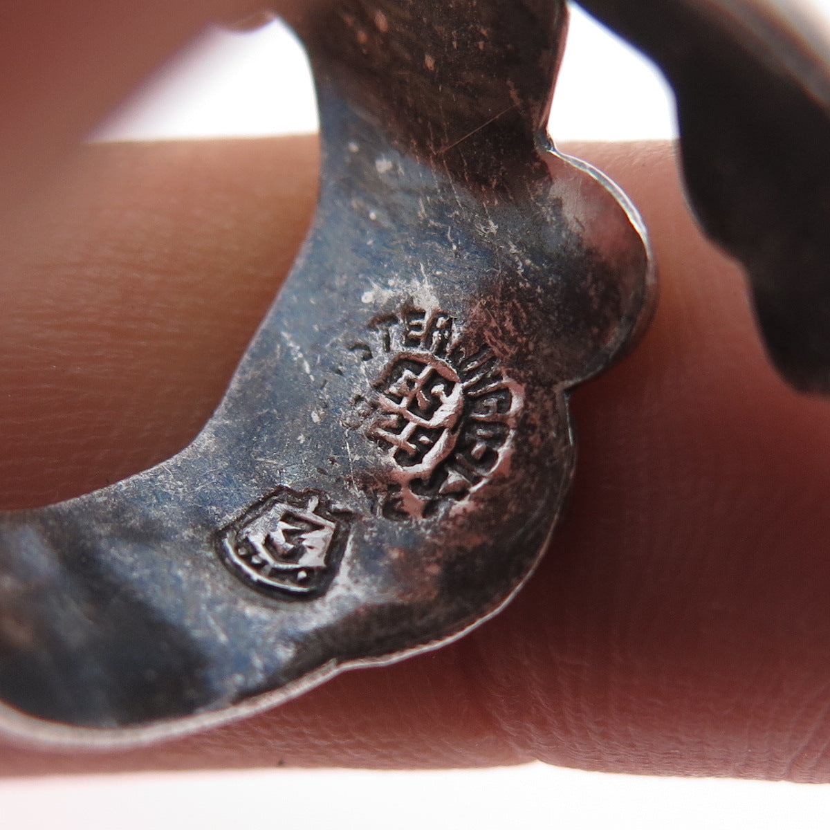 925 Sterling Silver Vintage Mexico Angel Wings Adjustable Oxidized Ring Size 9