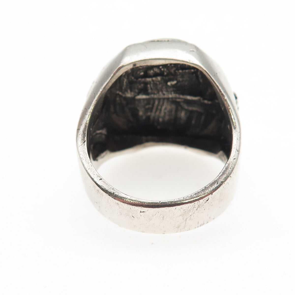 925 Sterling Silver Vintage Allah Islam Religious Oxidized Signet Ring Size 9