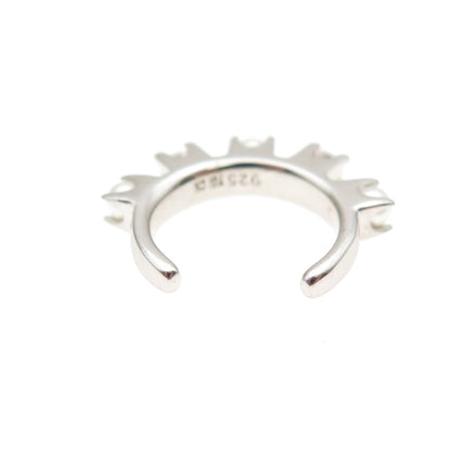 925 Sterling Silver Real Pearl & Round-Cut C Z SINGLE Cuff Earring