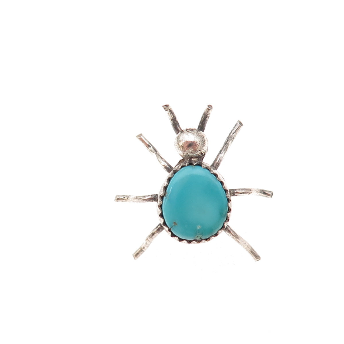Old Pawn 925 Sterling Silver Vintage Southwestern Turquoise Spider Lapel Pin