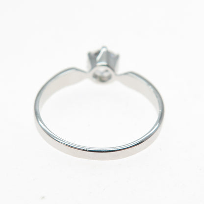 925 Sterling Silver Round-Cut C Z Engagement Ring Size 9.5