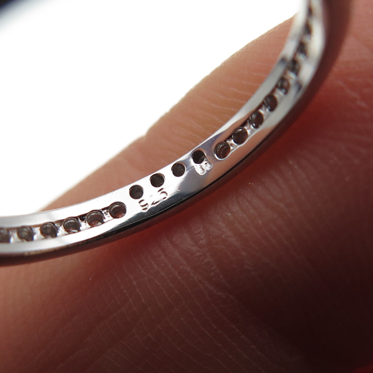 925 Sterling Silver Round-Cut C Z Eternity Stackable Band Ring Size 6