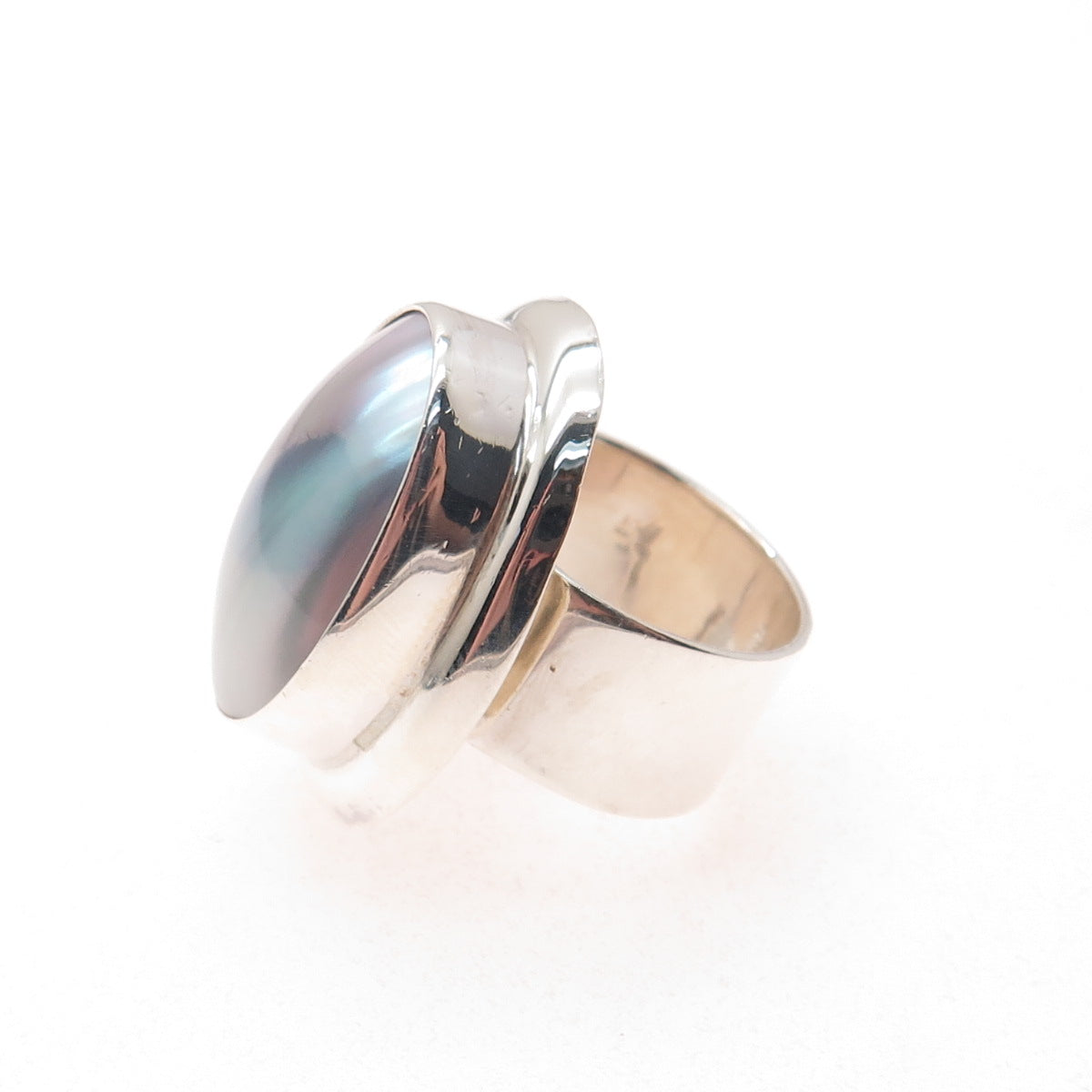 JAY KING DESERT ROSE & TOM DAVID NAVAJO Old Pawn Sterling Silver MOP Ring Size 6