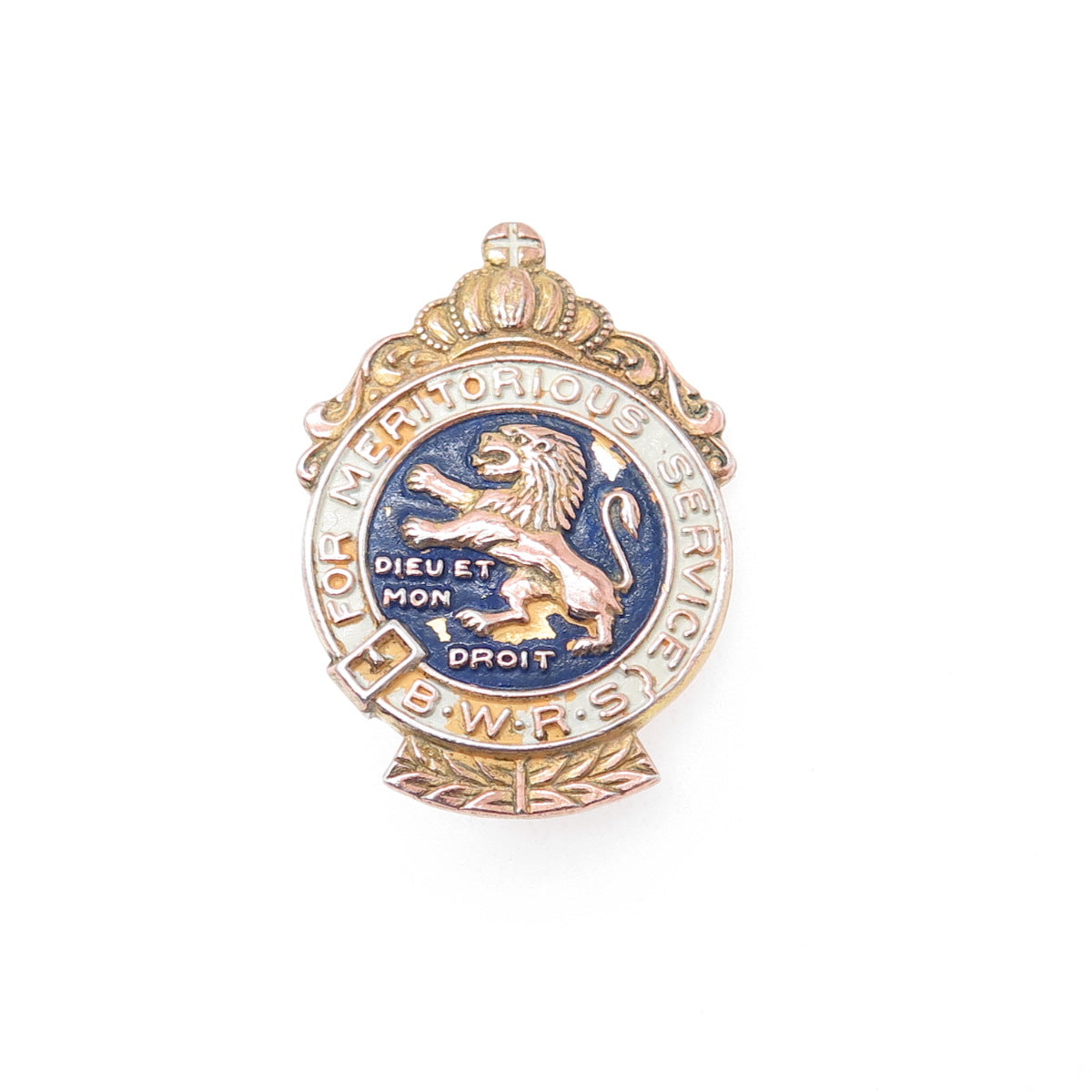 925 Sterling Gold Plated Antique WWII Enamel British War Relief Society Brooch