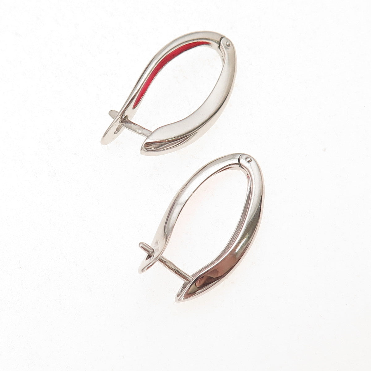 925 Sterling Silver Enamel Modernist Hoop Earrings