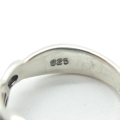925 Sterling Silver Vintage Cross Modernist Ring Size 7