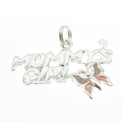 925 Sterling Silver Enamel "Mommy's Girl" Butterfly Pendant