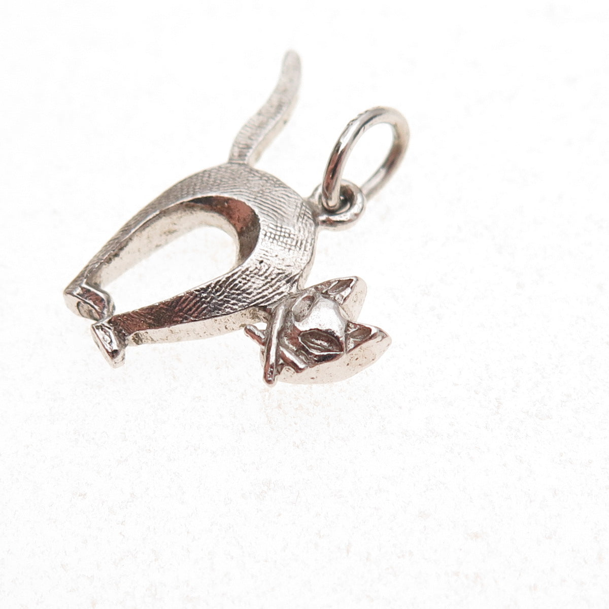 Rembrandt 925 Sterling Silver Vintage Cat Charm Pendant