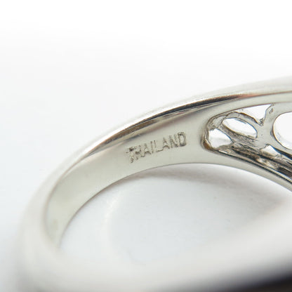 925 Sterling Silver Real Doublet Tiger Eye Gemstone Ring Size 6.25