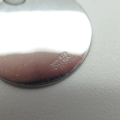 HAN 925 Sterling Silver Engraved "Live The Life You Love" Round Tag Pendant