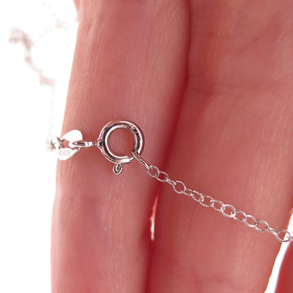 Jane Seymour 925 Sterling Silver Real Diamond Mom Heart Cable Chain Necklace 18"