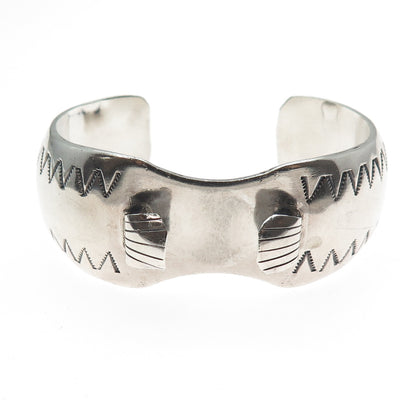 Old Pawn 925 Sterling Silver Antique Adjustable Tribal Watch Band Bracelet 6.5"