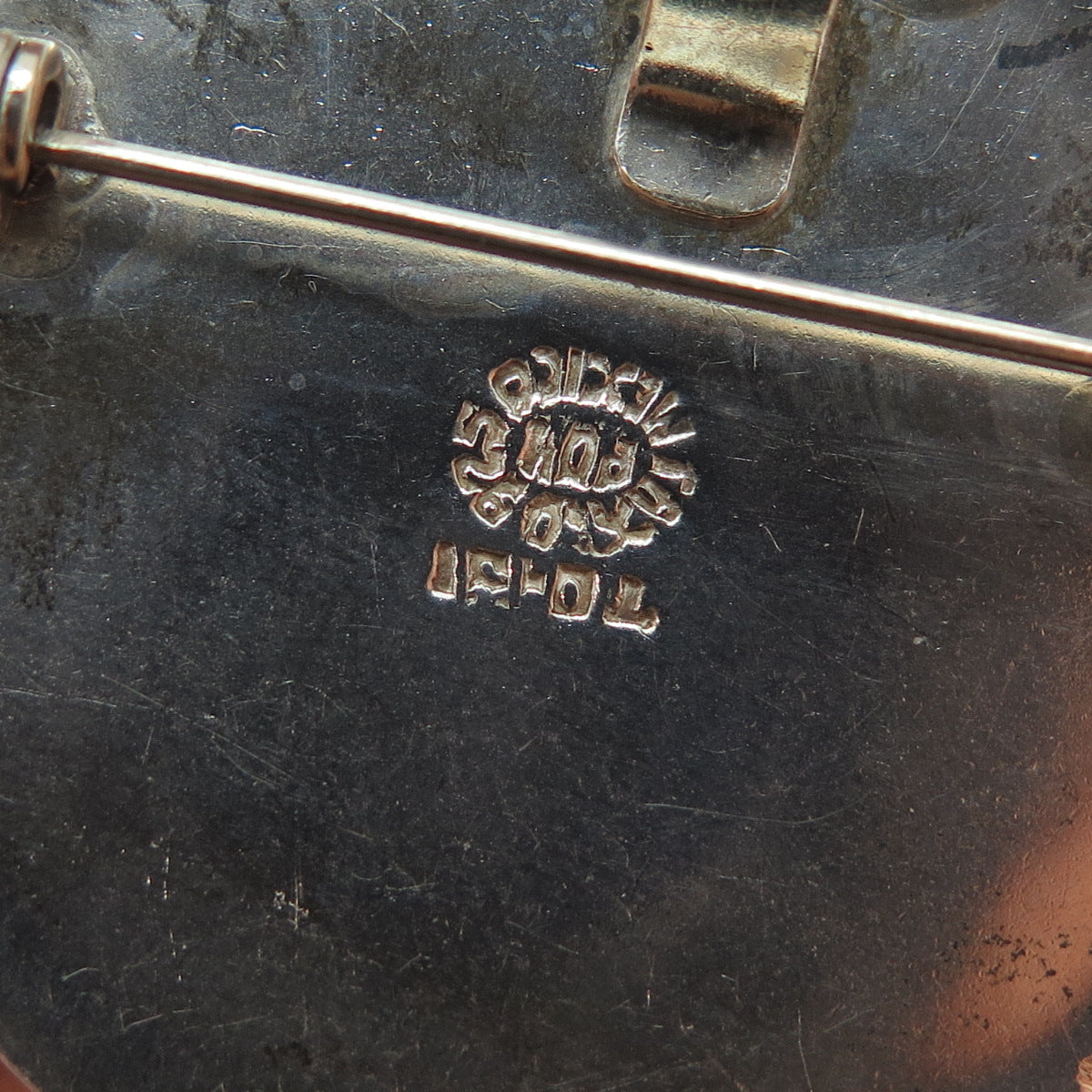 925 Sterling Silver Vintage Mexico Real Turquoise Inlay Aztec God Brooch Pendant