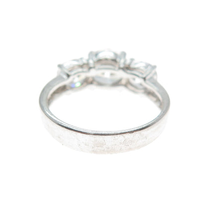 925 Sterling Silver Round-Cut C Z Engagement Ring Size 7.5