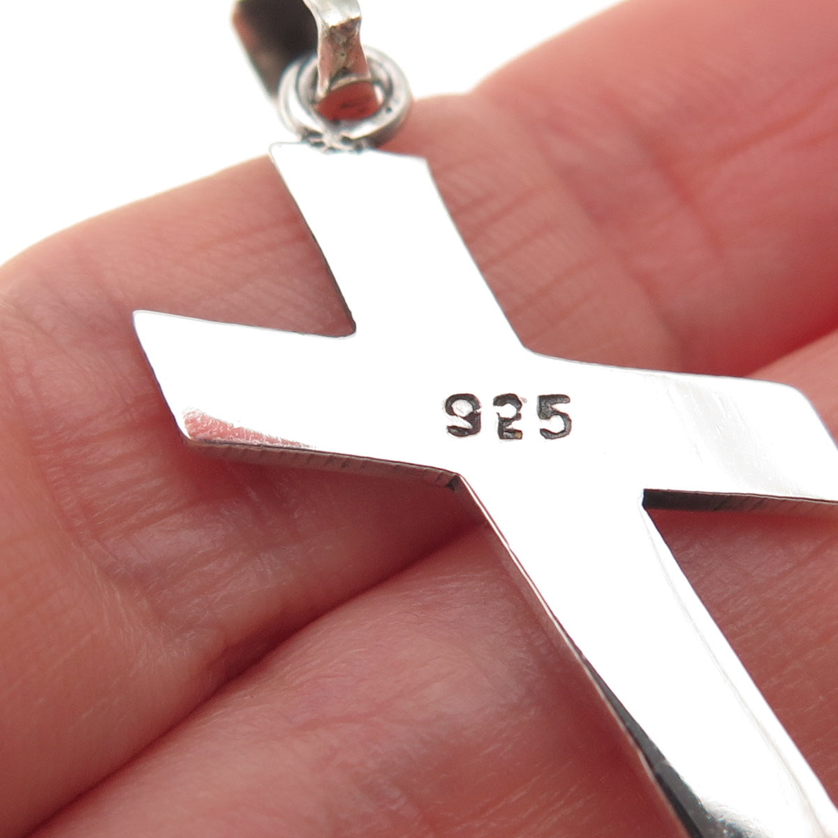 925 Sterling Silver Vintage Mexico Cross Religious Pendant