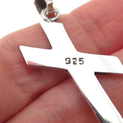925 Sterling Silver Vintage Mexico Cross Religious Pendant