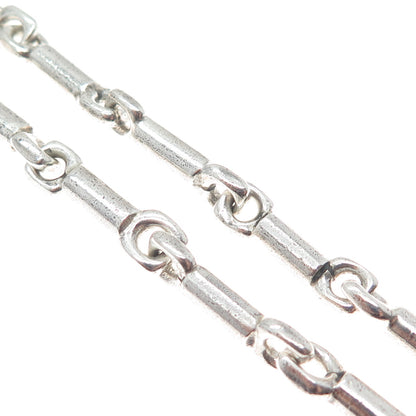 925 Sterling Silver Vintage Modernist Bar Chain Necklace 16"