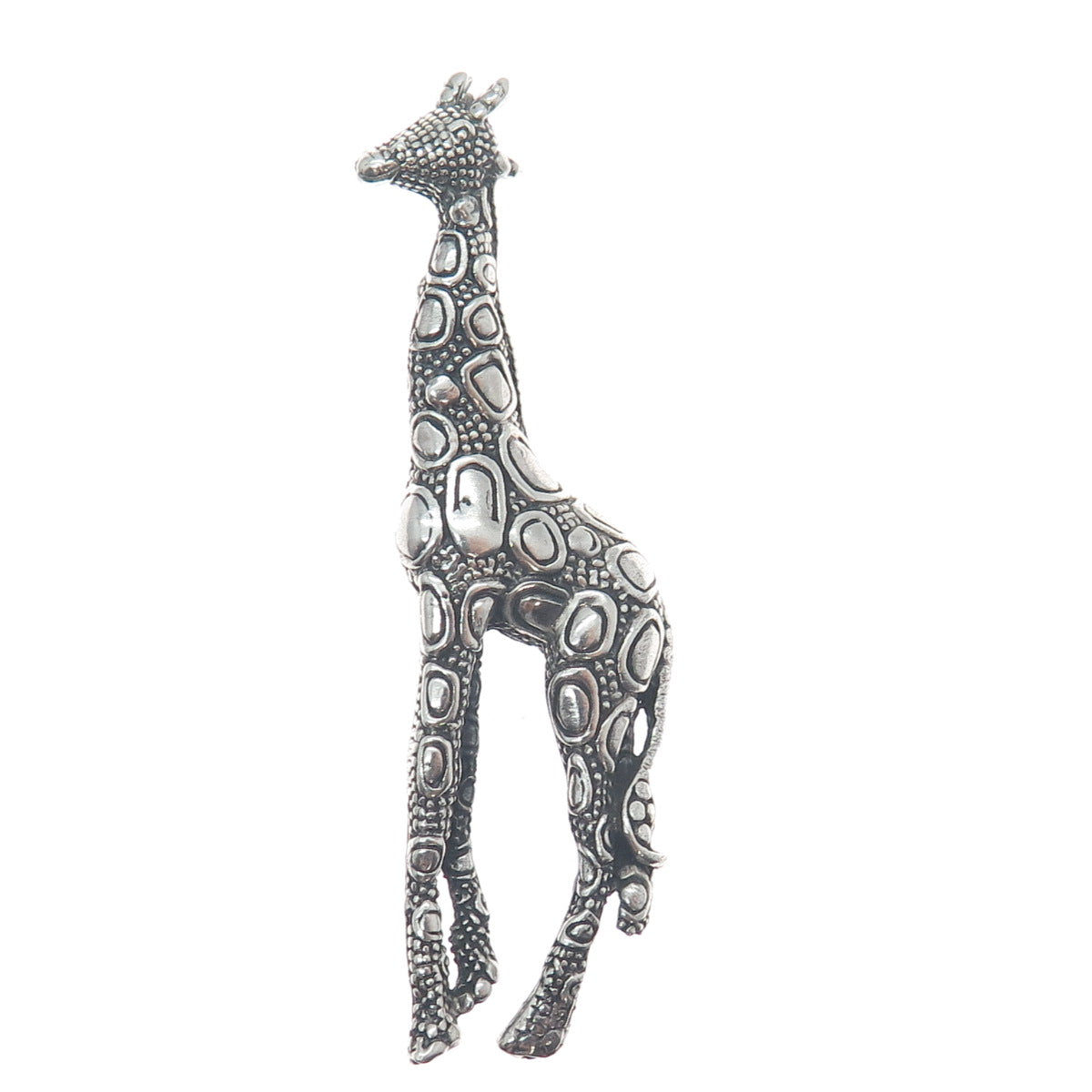 925 Sterling Silver Vintage Mexico Giraffe Oxidized Pin Brooch